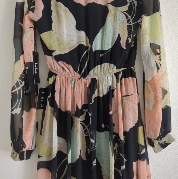 NWT Floral Maxi Dress w/Side Slit Women's Small Feminine, Wedding Guest - Picture 9 of 10